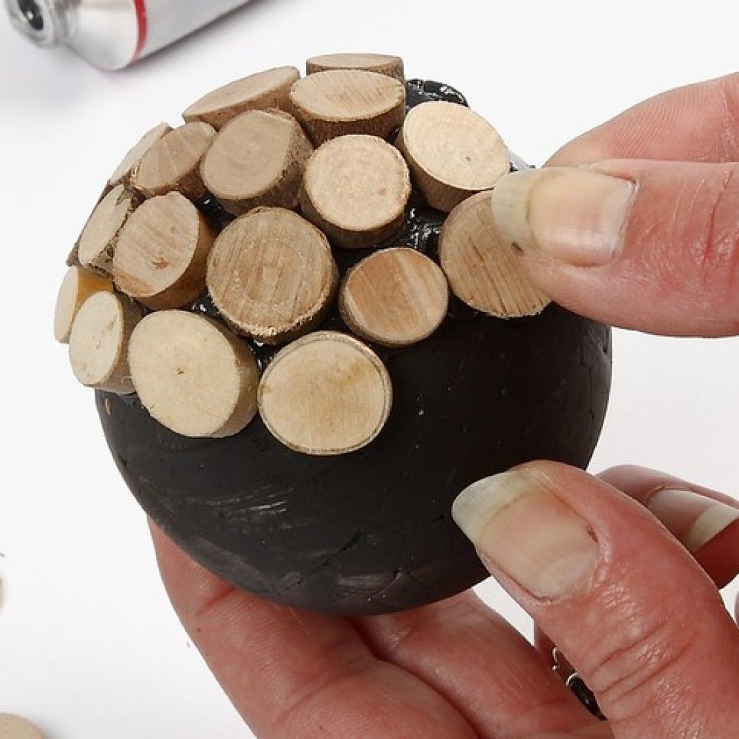 Werken Mit Holz Ideen Inspirierend Styropor Ballen Met Houten Schijven