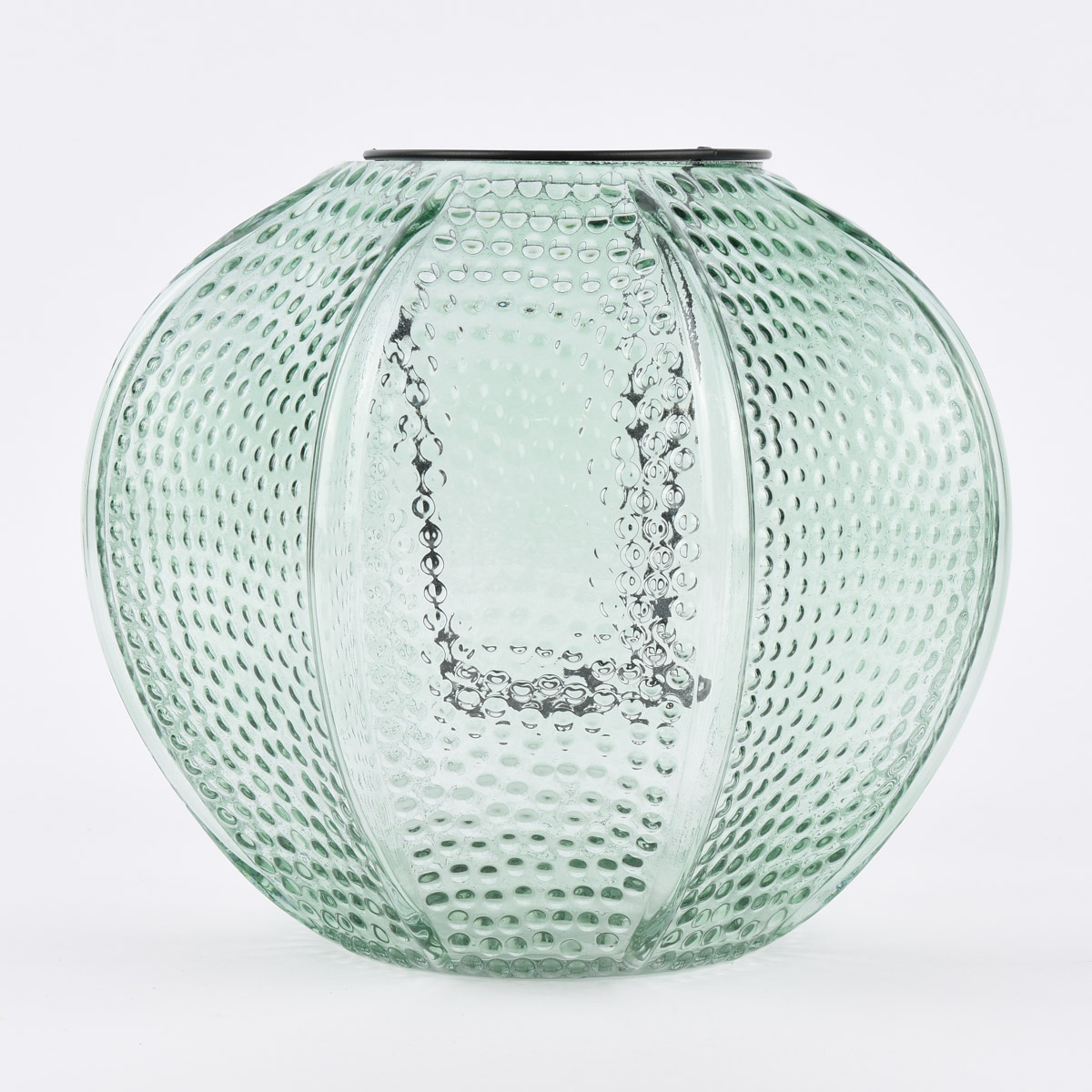 Windlicht Perlen Struktur Glas klar gruen 26x21cm KW32 Capture0051