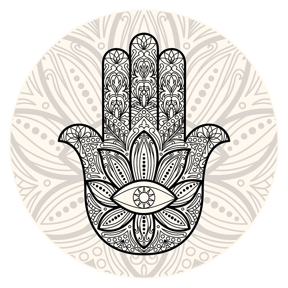 Baumstamm Dekorieren Elegant Wandtattoo Mandala Motiv Hand Und Auge Wandsticker Dekoration