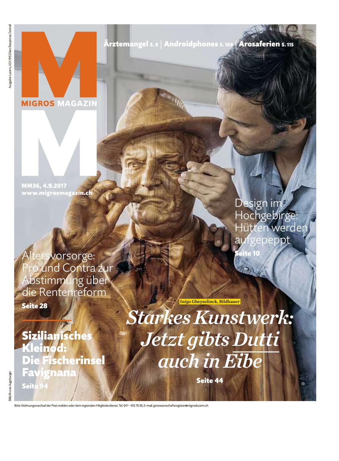 Baumstumpf Verschönern Neu Migros Magazin 36 2017 D Lu by Migros Genossenschafts Bund
