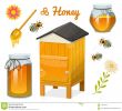 Bienenstock Im Garten Inspirierend Honigsatz Biene Und Bienenstock Löffel Und Bienenwabe