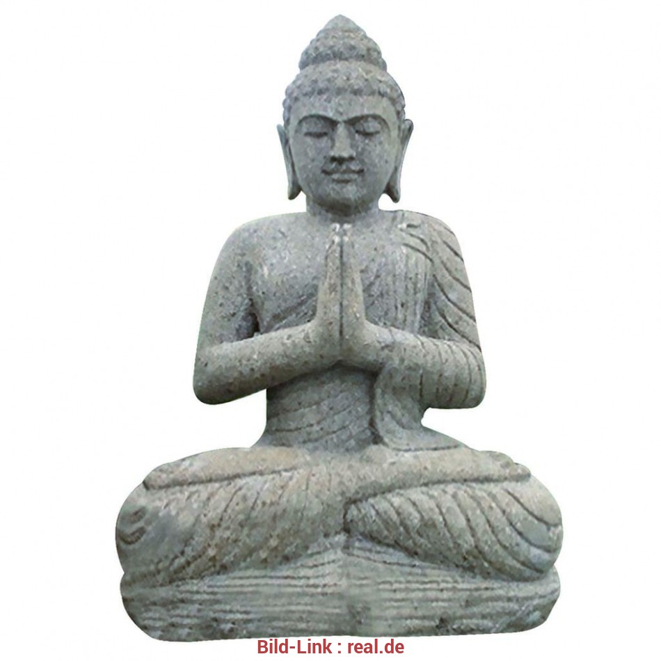 buddha figur garten steinfigur buddha sitzend 100cm betend buddhafigur gartenfigur basanit feng shui 6