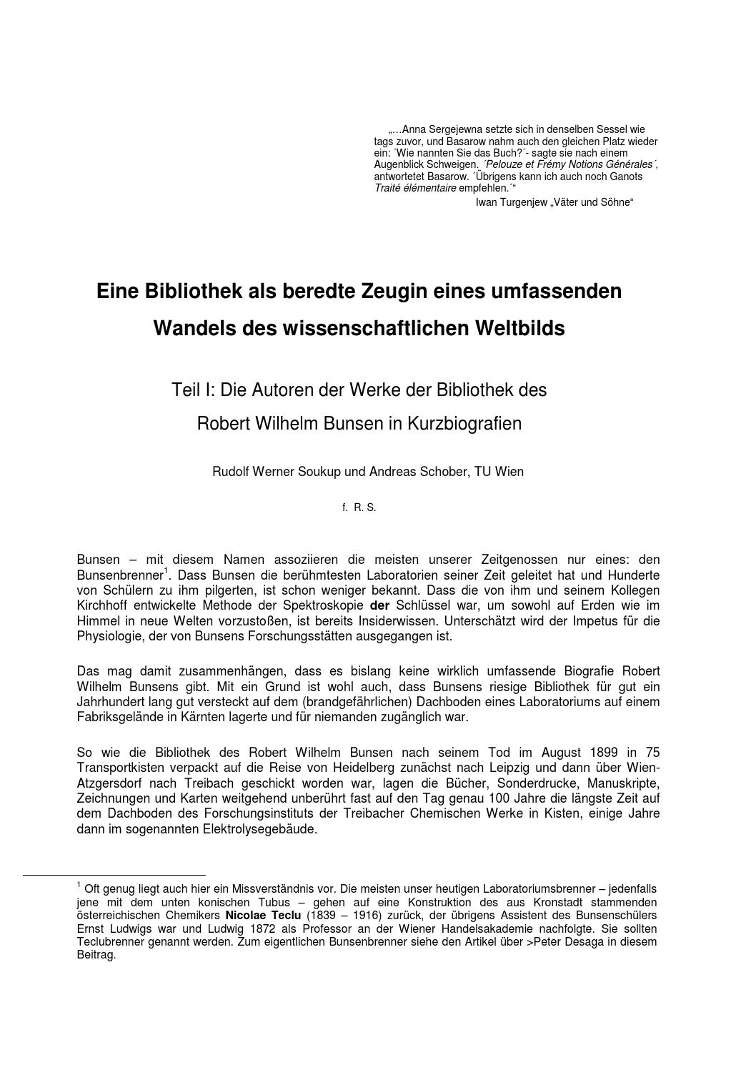 Botanischer Garten Zürich Frisch Autoren Der Bunsenbibliothek Teil 1 by Auer Von Welsbach