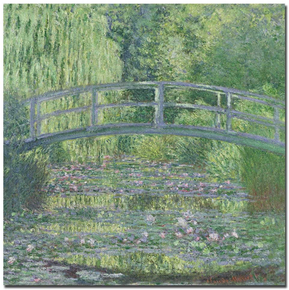 Claude Monet Garten Frisch the Water Lily Pond by Claude Monet 14×14 Inch Canvas Wall Art