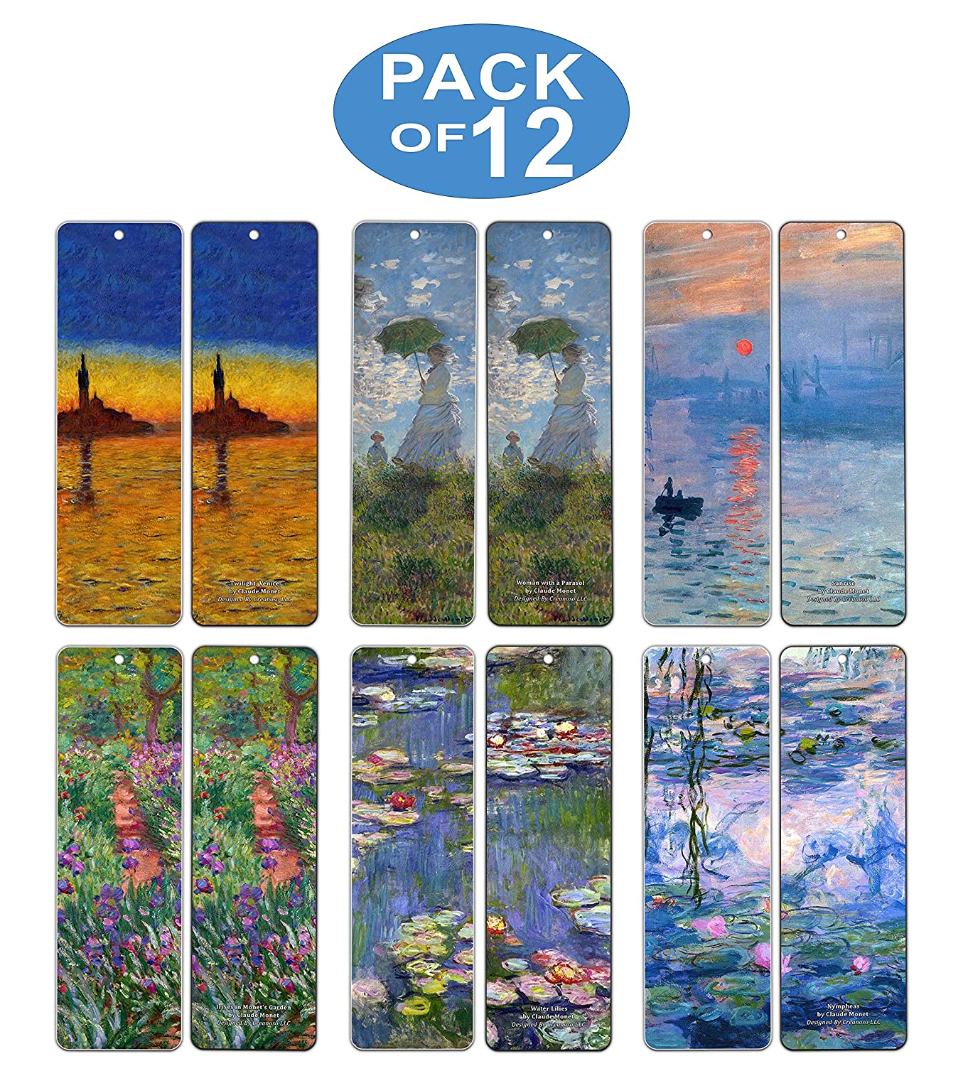Claude Monet Garten Neu Creanoso Claude Monet Bookmarks 12 Packs Famous
