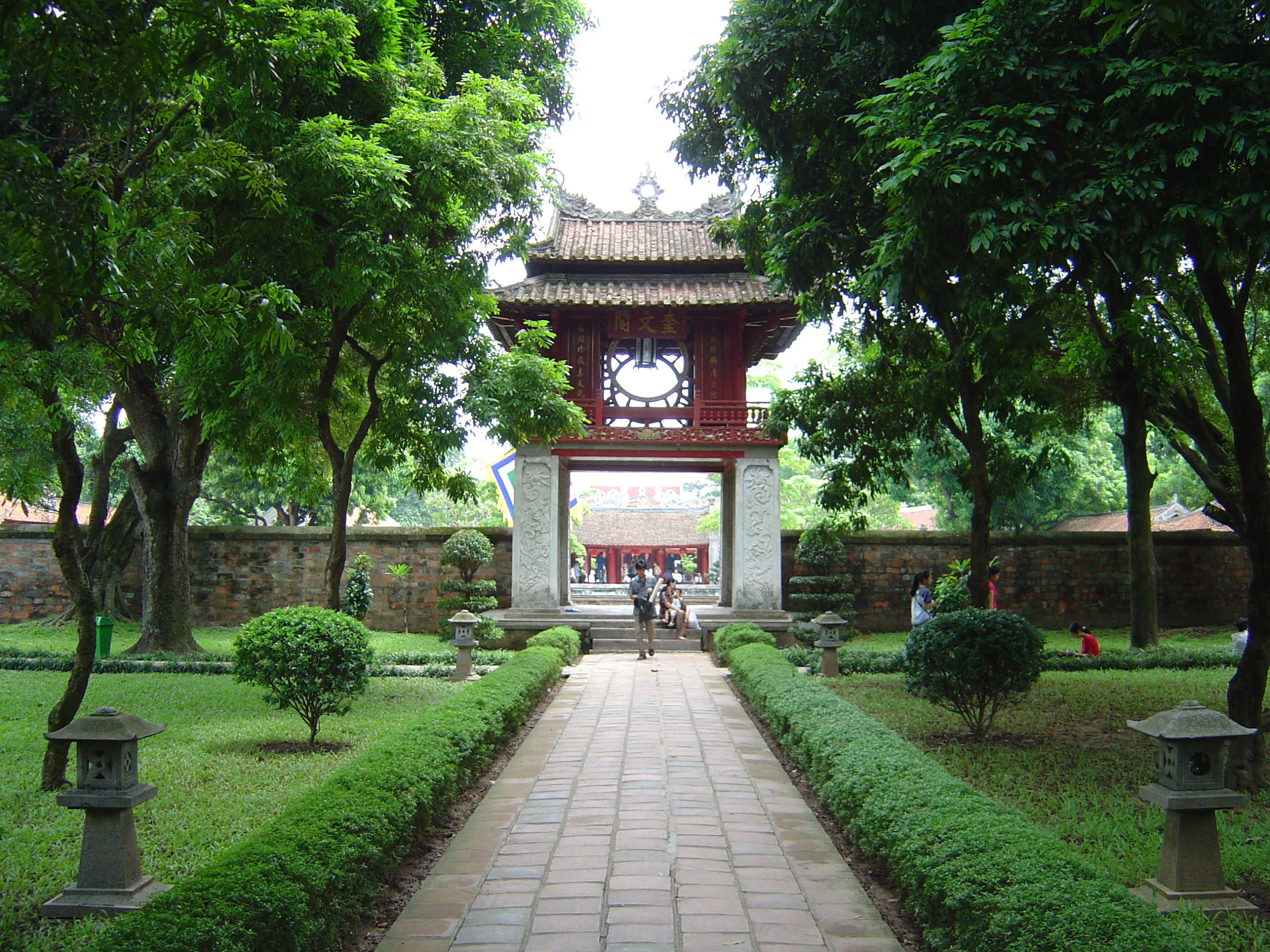 Garten Pavillons Elegant Temple Of Literature Hanoi