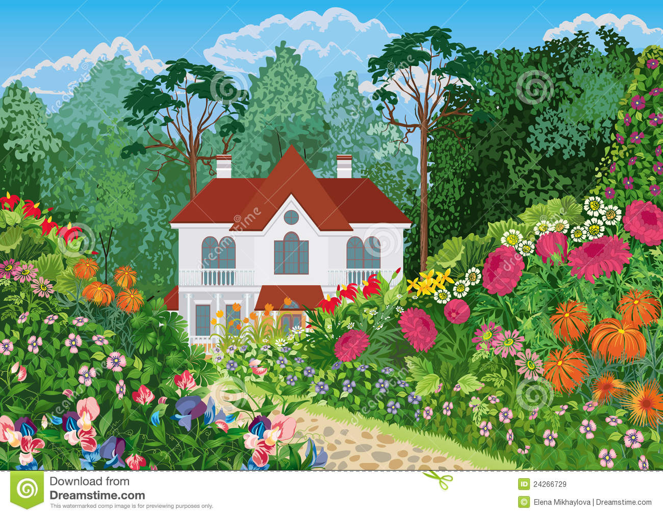 Garten Zeichnung Schön House In the Garden Stock Vector Illustration Of Design