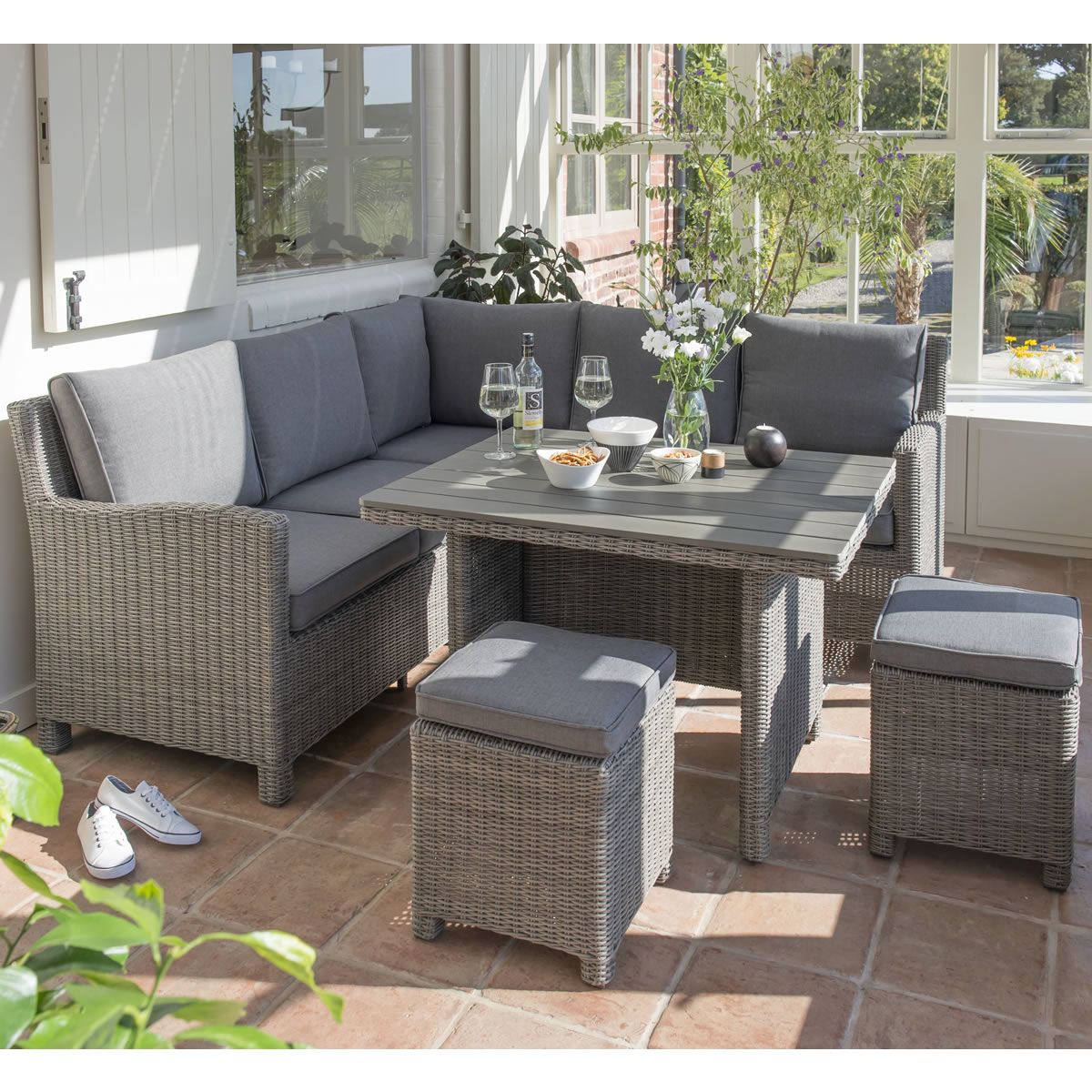 Gartenlounge Polyrattan Schön Edinburgh 7pc Rope Outdoor Garden sofa Dining Set Grey – Artofit