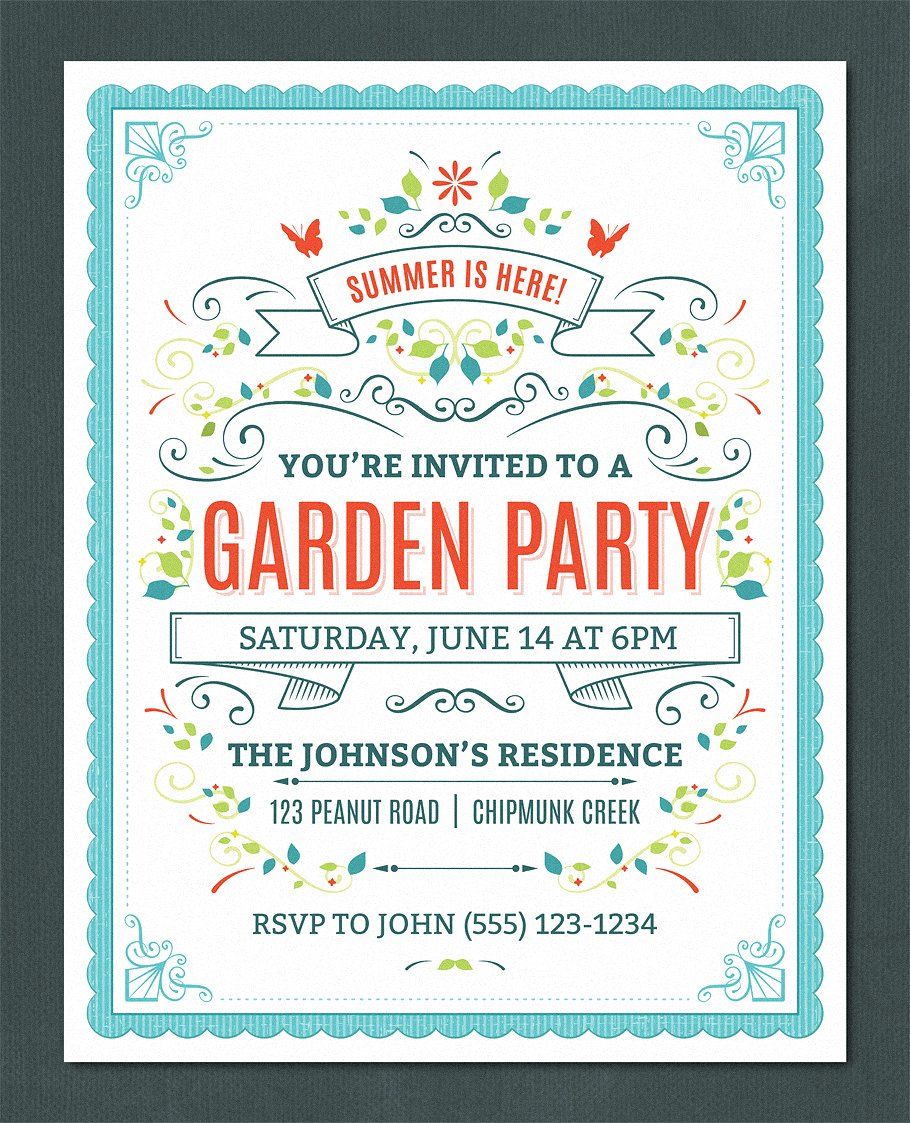 Kindergeburtstag Im Garten Best Of Garden Party Invitation Template