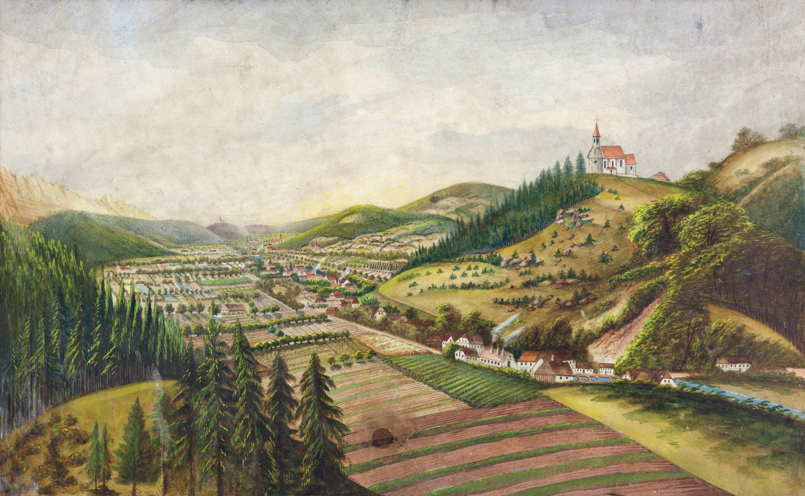 Micheldorf von Süden 19 Jahrhundert