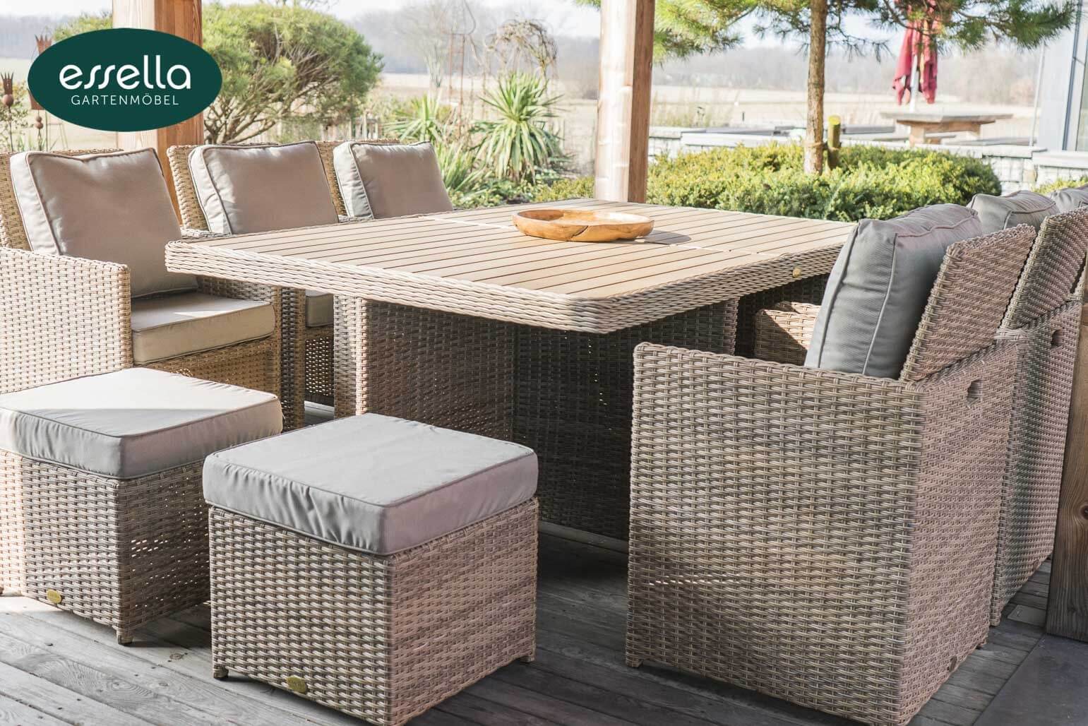 Lounge Essgruppe Best Of Rattan Dining Set 6 Person Polywood Round Weave