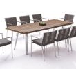 Lounge Essgruppe Luxus Stainless Steel Dining Group Set Sevilla 8 Grey Brown