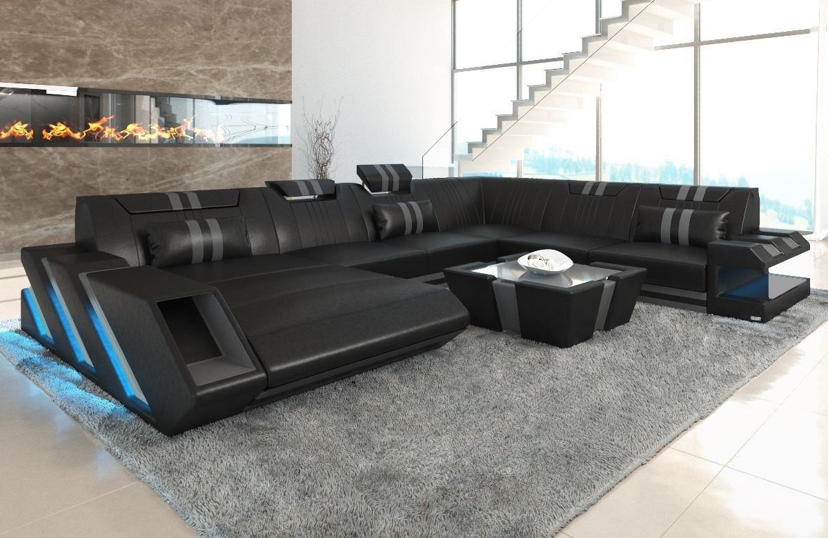 sofa apollonia xl leder schwarz grau 2