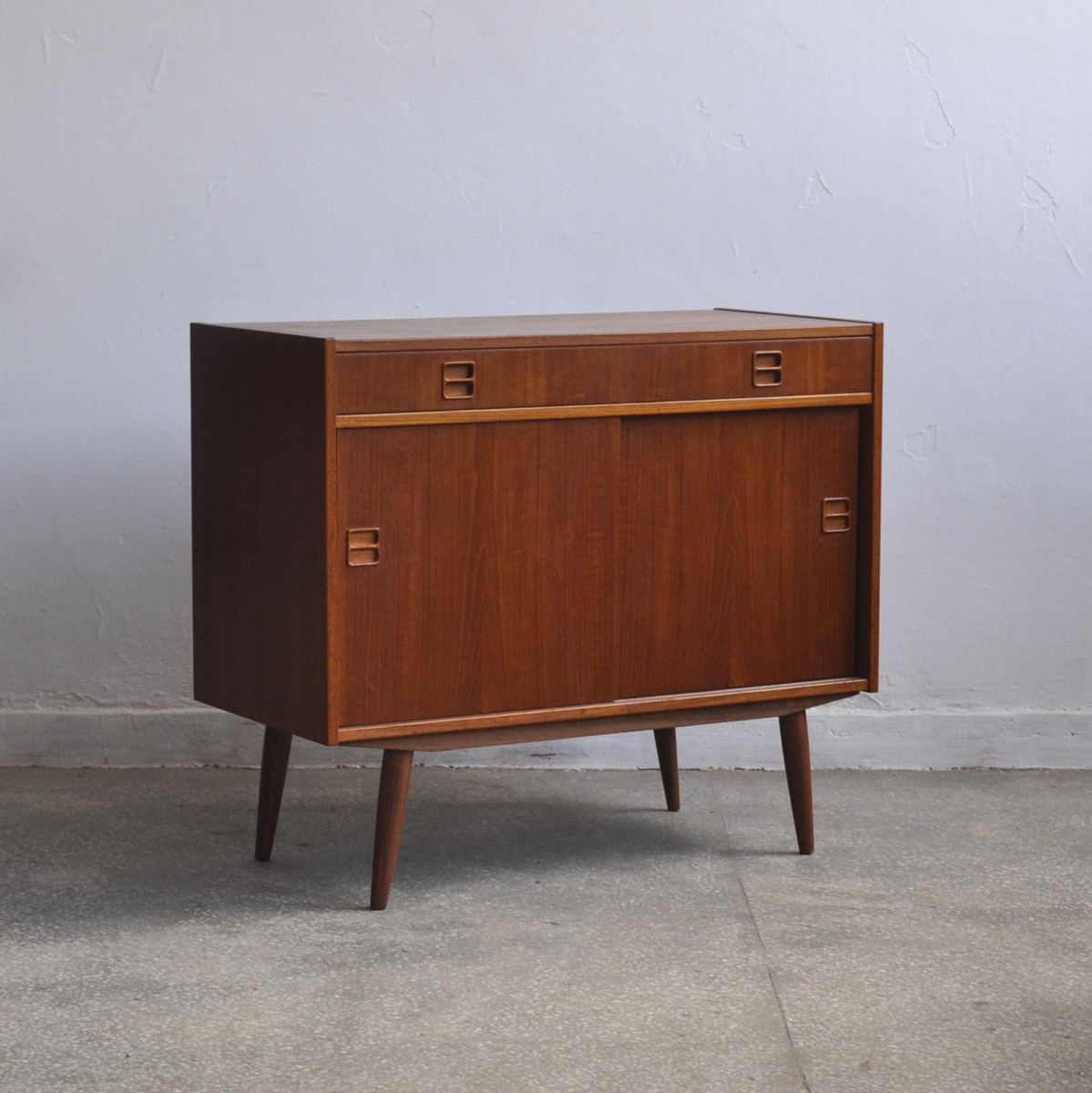 mid century danish teak veneer cabinet 1970s 1