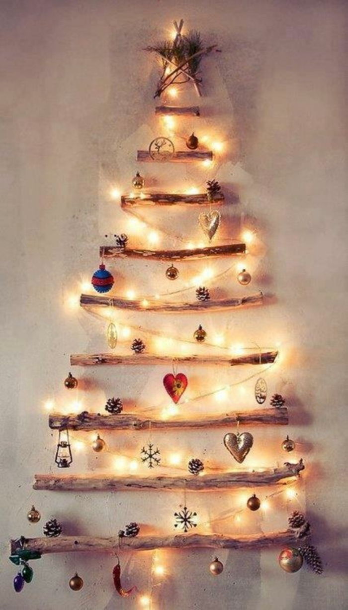 holz deko f C3 BCr draußen dekorieren platzsparender weihnachtsbaum deko ideen zu weihnachten leuchten deko kugel