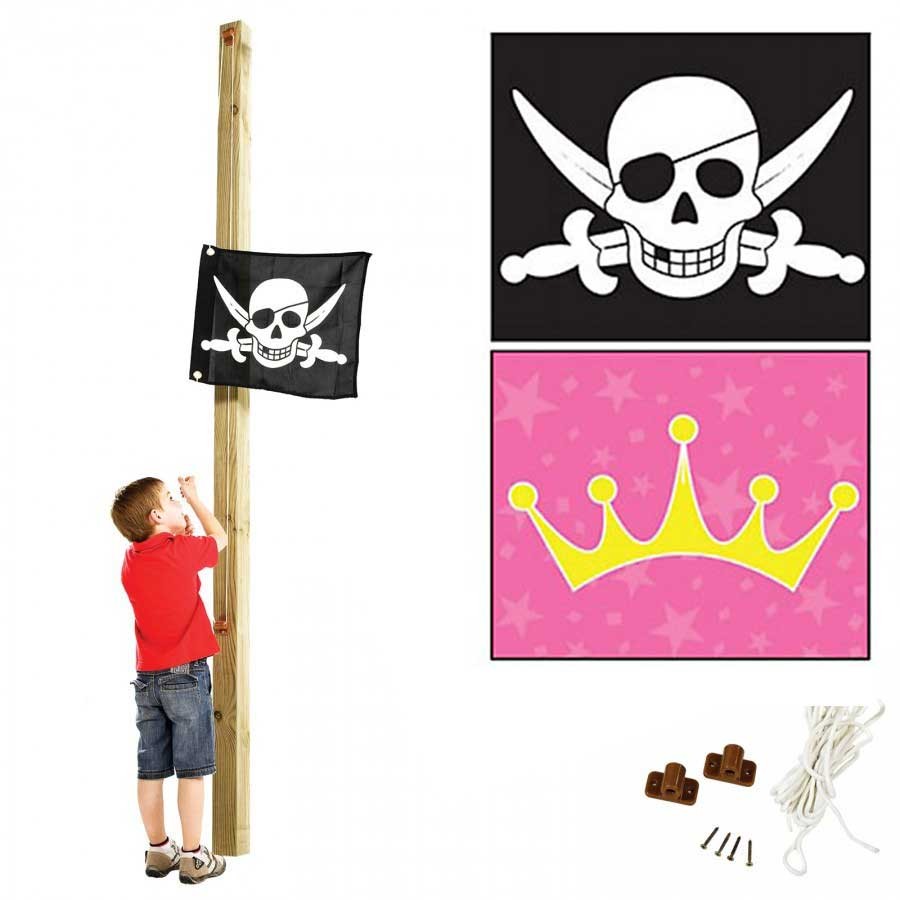 Spielturm Garten Neu Fahne Motiv Pirat Prinzessin Mit Hiss Seil