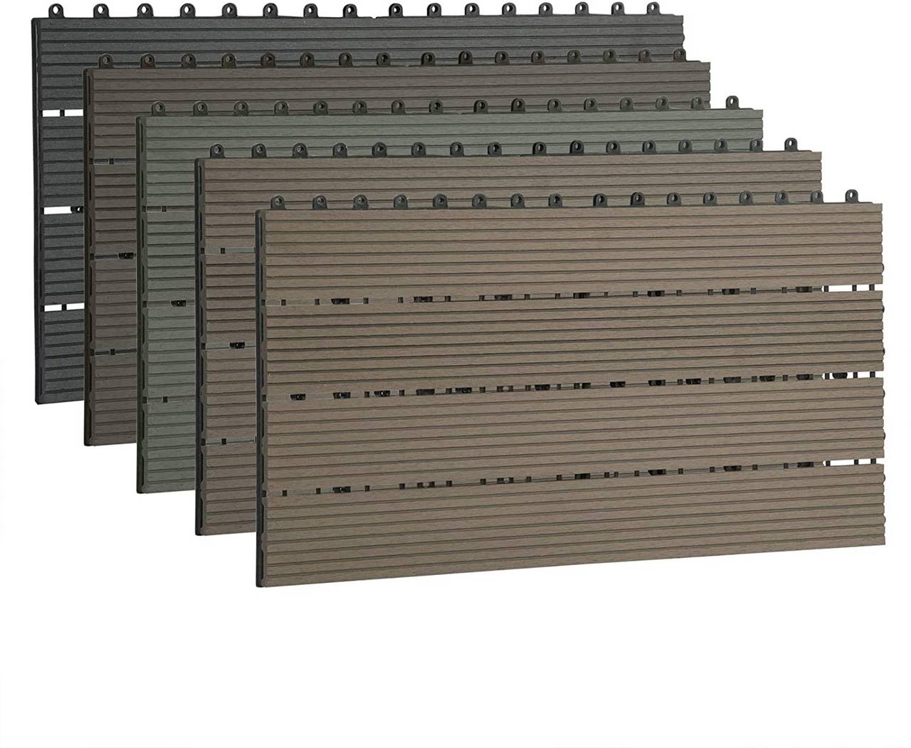 Terrassenfliesen Wpc Schön 12 X Wpc Interlocking Decking Tiles Water Resistant Wood Plastic Posite Deck Floor Tiles