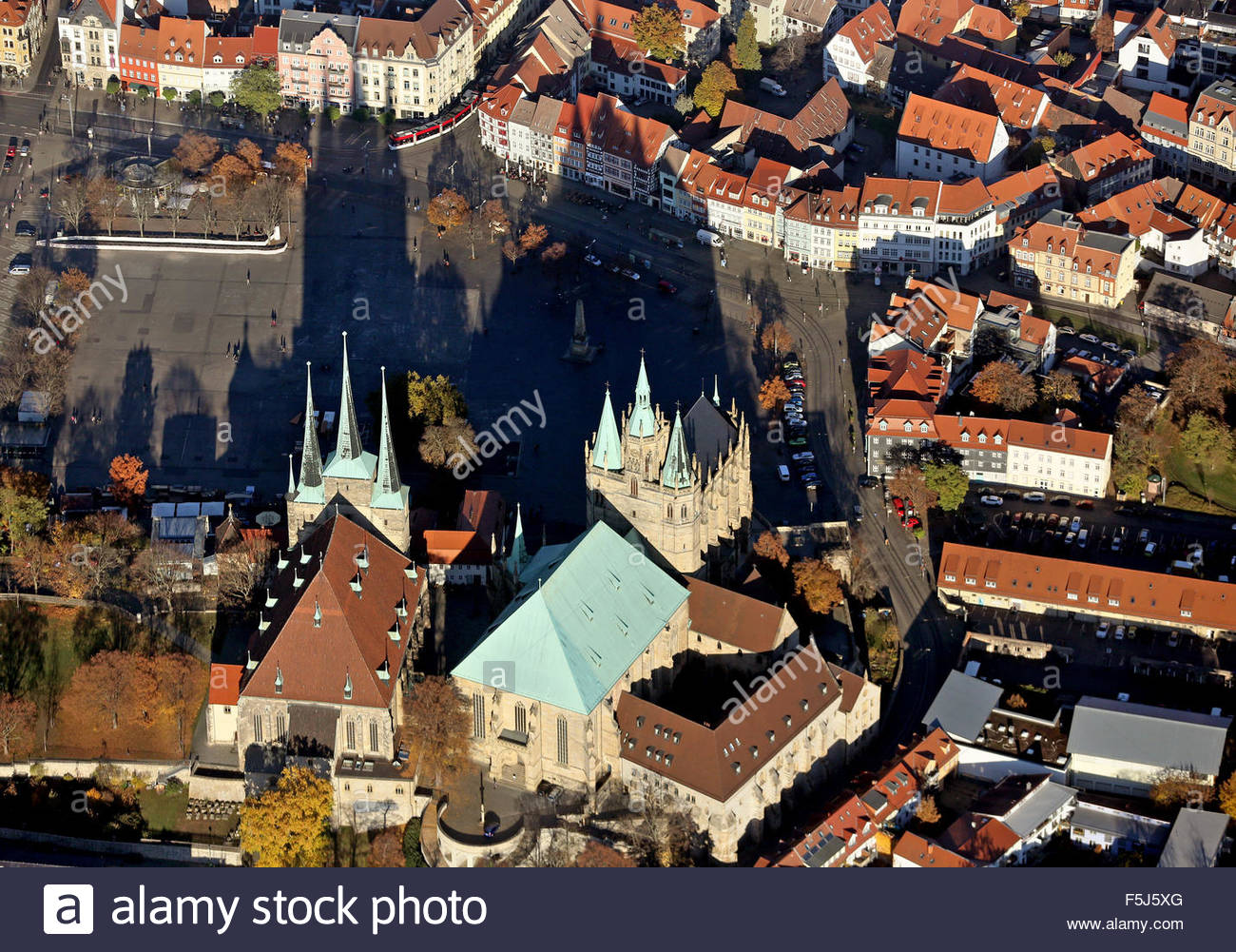 erfurt germany 3rd nov 2015 the spires of the cathedral and the severikirche F5J5XG
